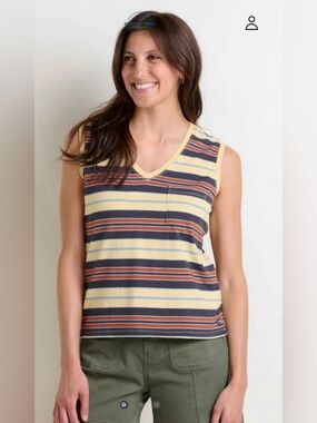 Toad & Co Grom Tank Top sz M in Straw Stripe. New With Tags!